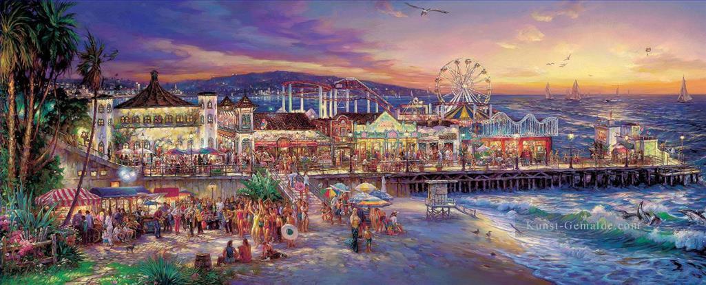 Santa Monica Stadtbild moderne Stadt Szenen Strand Ölgemälde